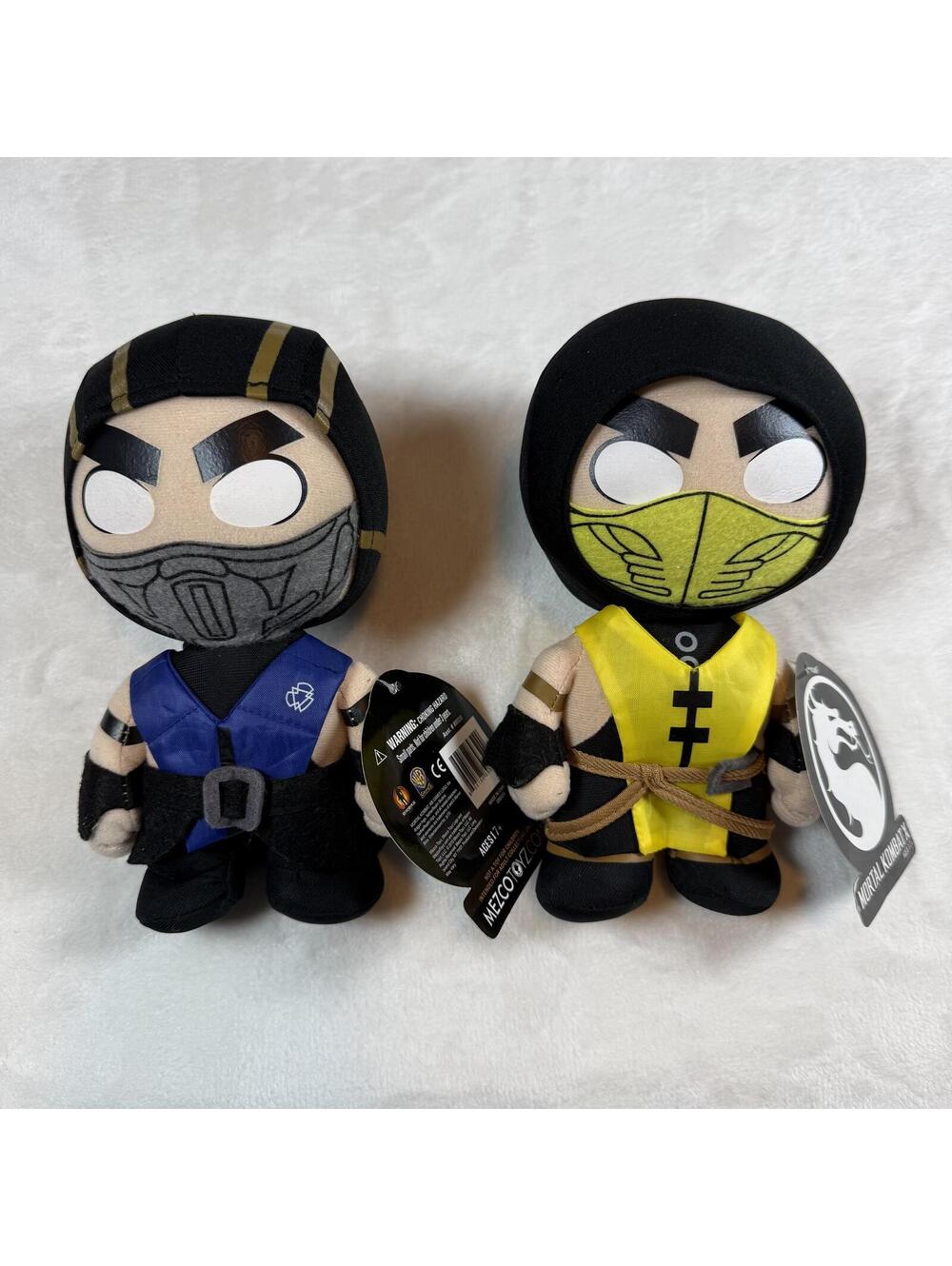 Mezco Mortal Kombat X Plush‎ Sub-Zero Scorpion Set 6in Blue Yellow 2015 Good
